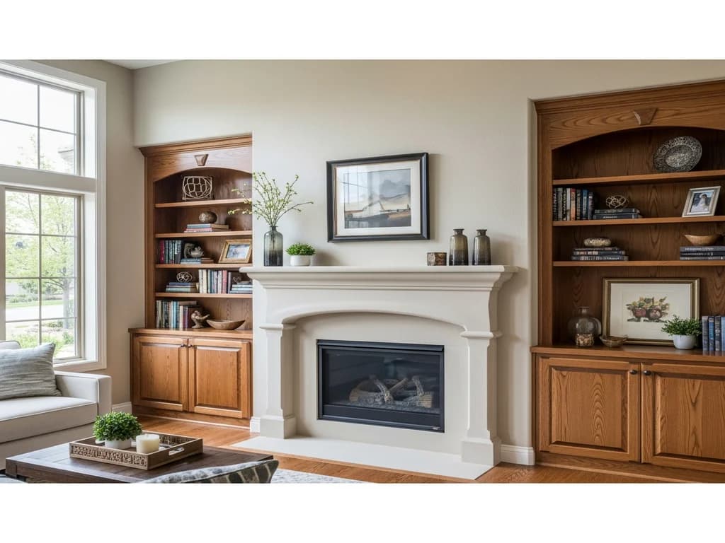 Boise North End Fireplace Bookcases — representative custom cabinetry by Alderwood Cabinets