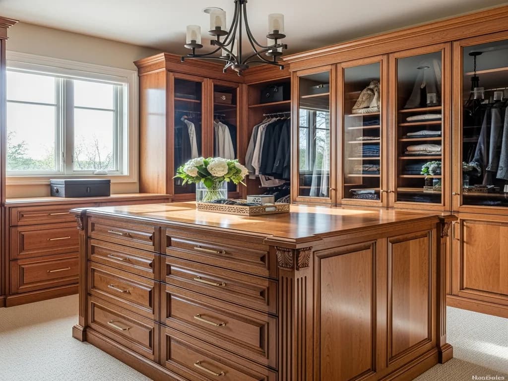 Eagle Primary Closet & Dressing Room — representative custom cabinetry by Alderwood Cabinets