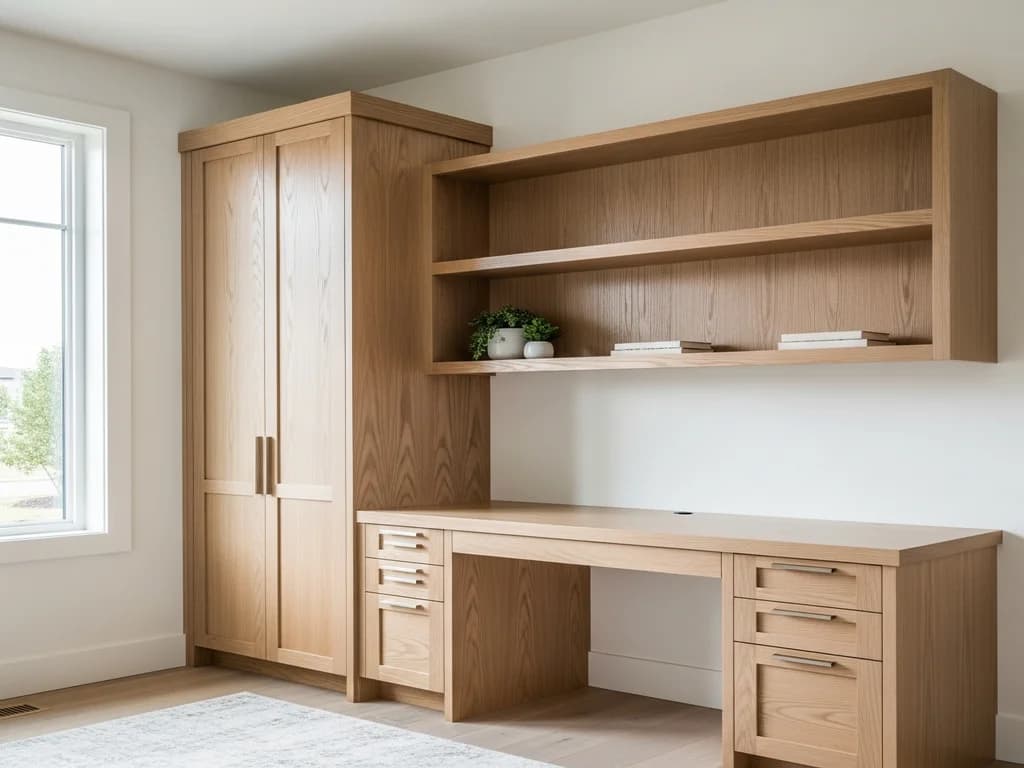 Meridian Home Office Built-Ins — representative custom cabinetry by Alderwood Cabinets