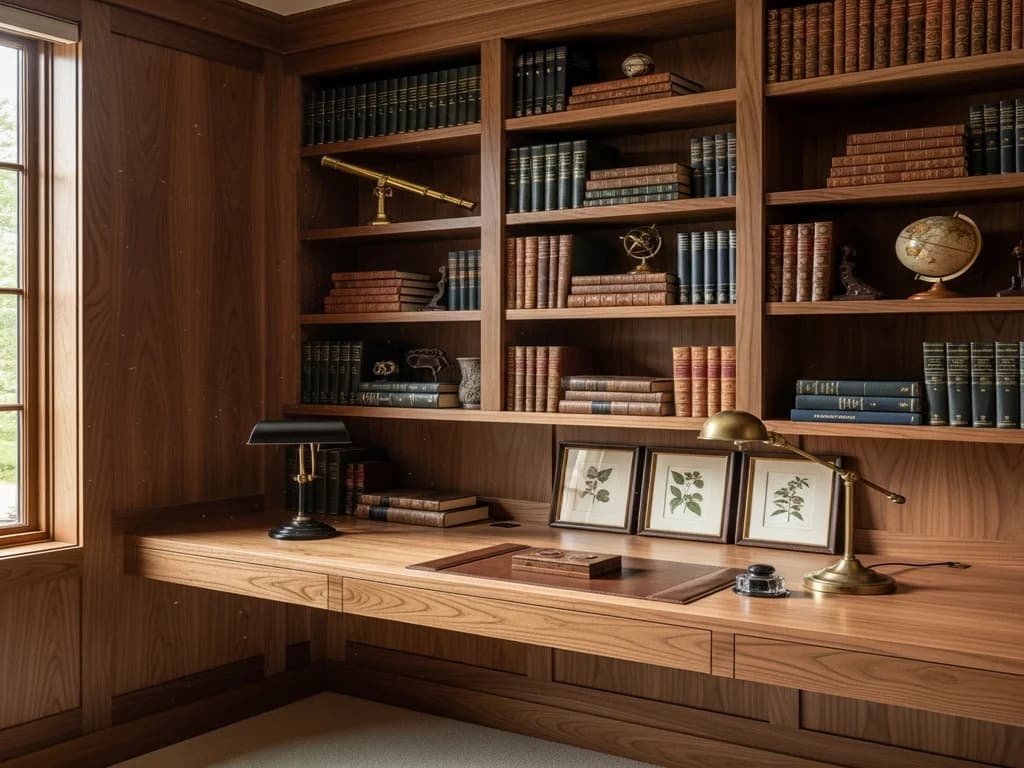 Paneled Study & Library — representative custom cabinetry by Alderwood Cabinets