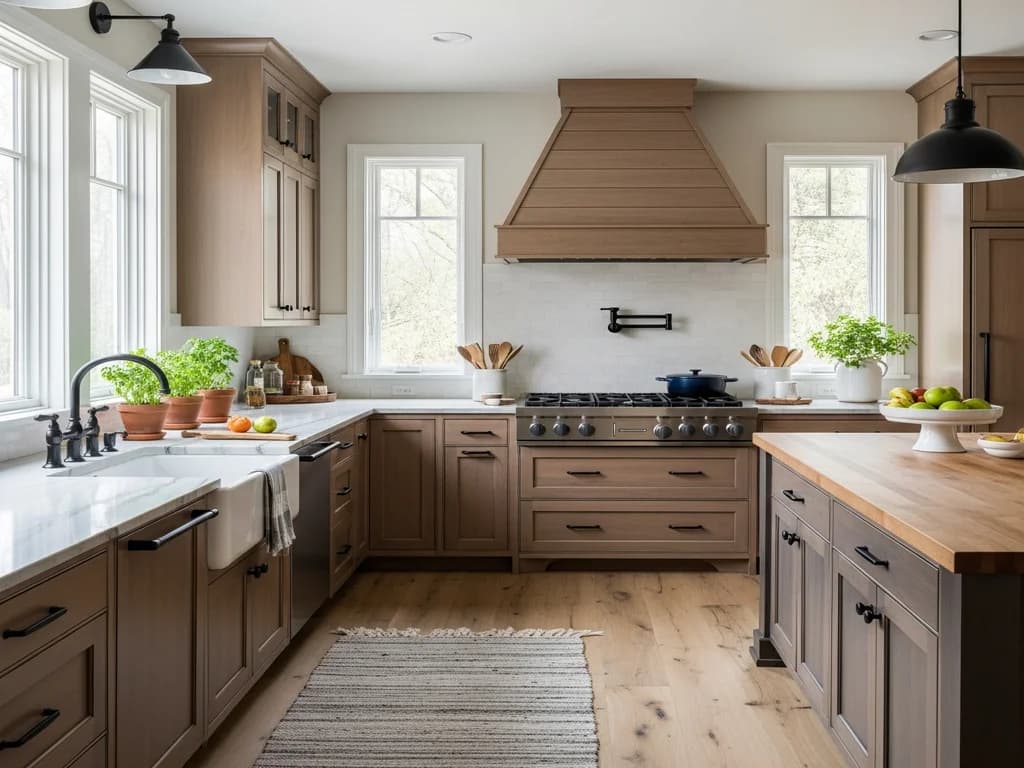 Modern Farmhouse Kitchen Cabinets designed, built and installed by Alderwood Cabinets in the Treasure Valley, Idaho