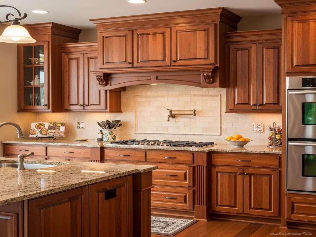 American Cherry kitchen cabinets designed, built and installed by Alderwood Cabinets in the Treasure Valley, Idaho