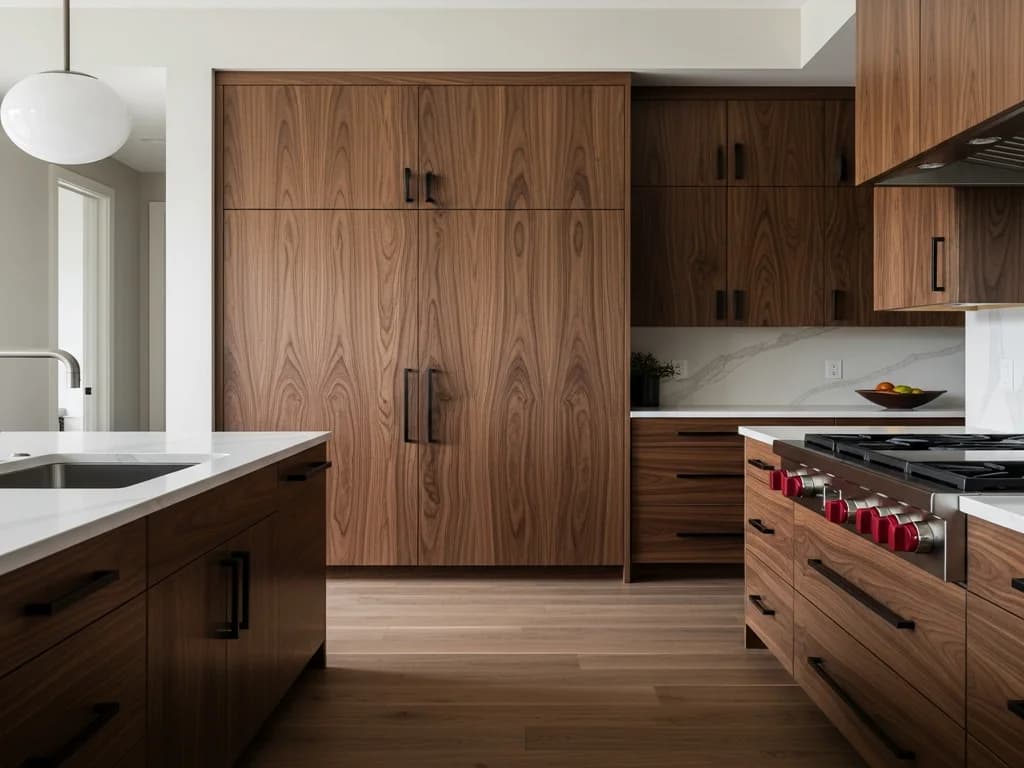 Black Walnut kitchen cabinets designed, built and installed by Alderwood Cabinets in the Treasure Valley, Idaho
