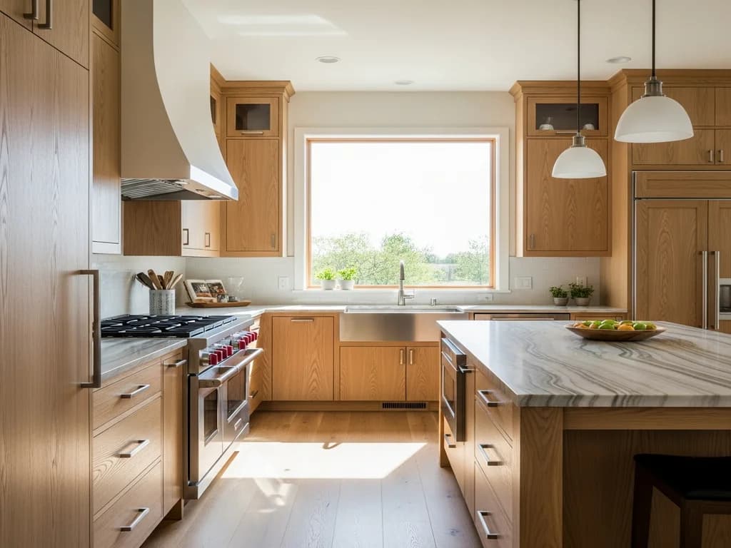 White Oak kitchen cabinets designed, built and installed by Alderwood Cabinets in the Treasure Valley, Idaho